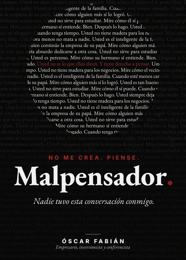 Carátula del libro Malpensador, de Óscar Fabián